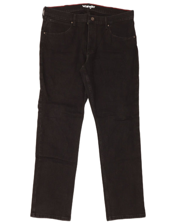Wrangler Womens Regular Straight Jeans W36 L32 Black Cotton
