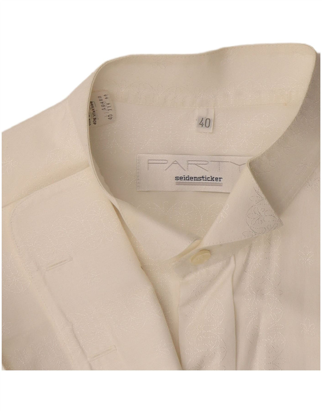 Seidensticker Mens Formal Shirt Size 40 Medium White Floral Cotton