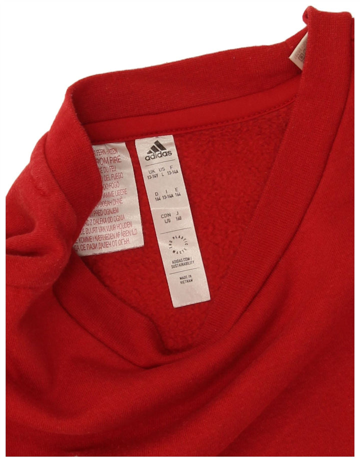Adidas Boys Sweatshirt Jumper 13-14 Years Red Cotton