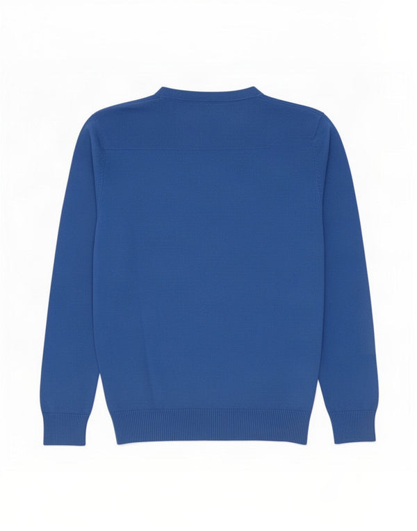 Jack & Jones Mens V-Neck Jumper Sweater Medium Blue Cotton