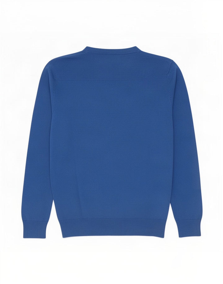 Jack & Jones Mens V-Neck Jumper Sweater Medium Blue Cotton