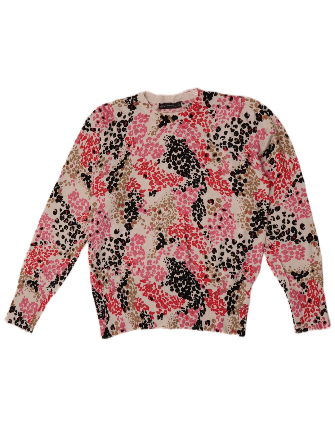 Marks & Spencer Womens Crew Neck Jumper Sweater UK 14 Large Multicoloured
