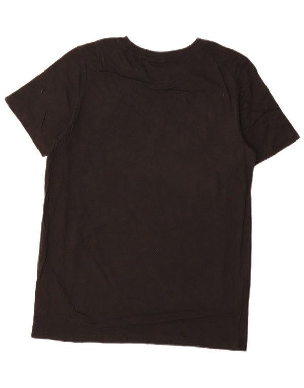 Adidas Womens Regular Fit Graphic T-Shirt Top UK 14 Large Black Cotton