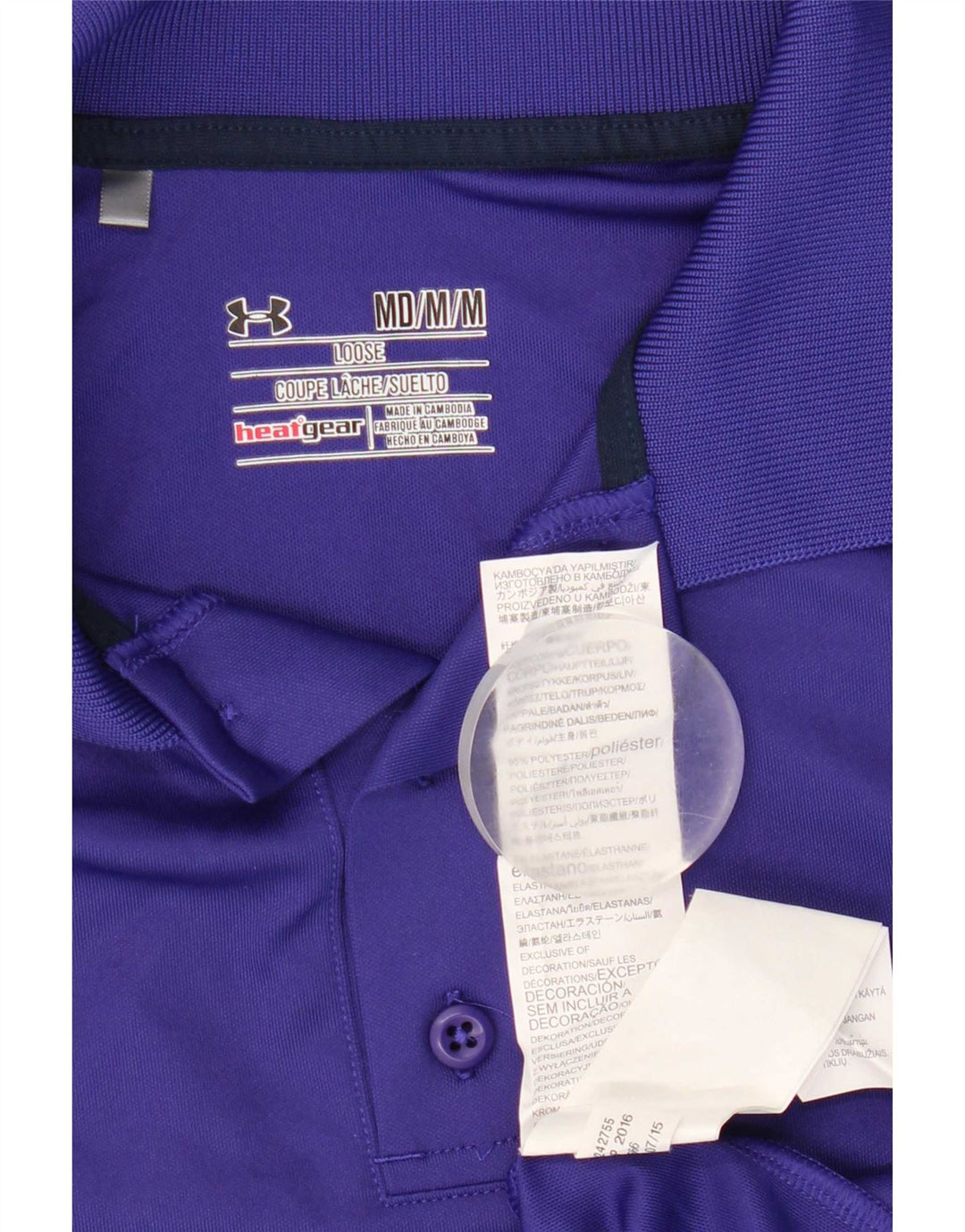 Under Armour Mens Heat Gear Polo Shirt Medium Blue Polyester