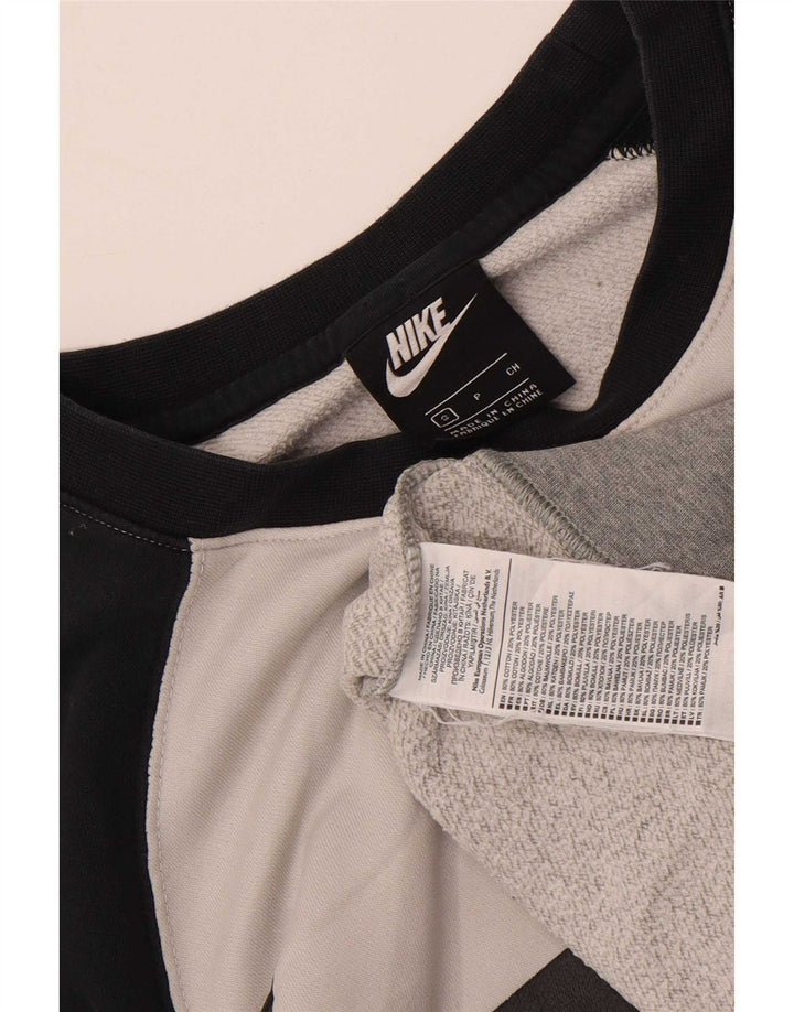 Nike Mens Graphic Sweatshirt Jumper Small Grey Colourblock Cotton