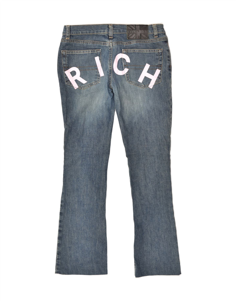 RICHMOND Womens Graphic Bootcut Jeans W28 L29 Blue | Vintage Richmond | Thrift | Second-Hand Richmond | Used Clothing | Messina Hembry 