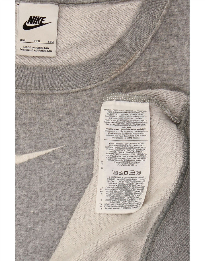 NIKE Mens Loose Fit Sweatshirt Jumper 2XL Grey Cotton