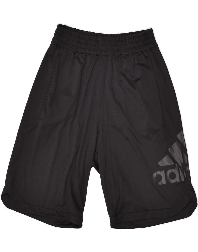 ADIDAS Mens Graphic Sport Shorts Small Black Polyester | Vintage Adidas | Thrift | Second-Hand Adidas | Used Clothing | Messina Hembry 