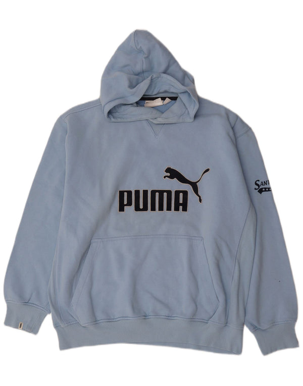 Puma Mens Graphic Hoodie Jumper XL Blue Cotton