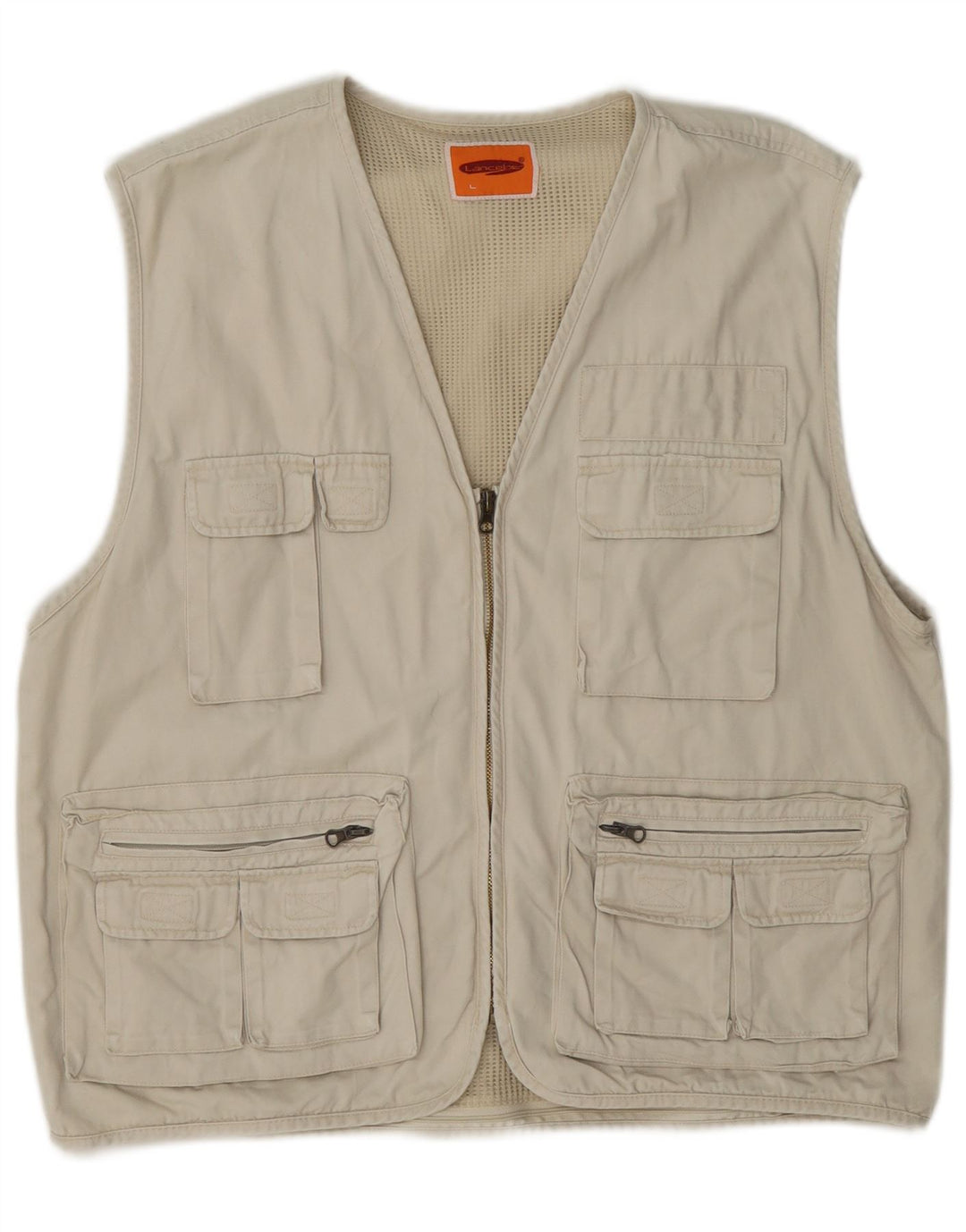 Lancelot Mens Utility Gilet UK 40 Large Beige