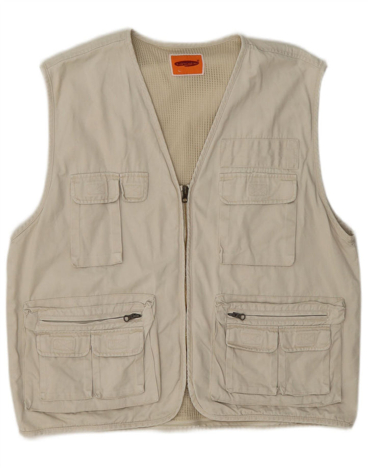 Lancelot Mens Utility Gilet UK 40 Large Beige