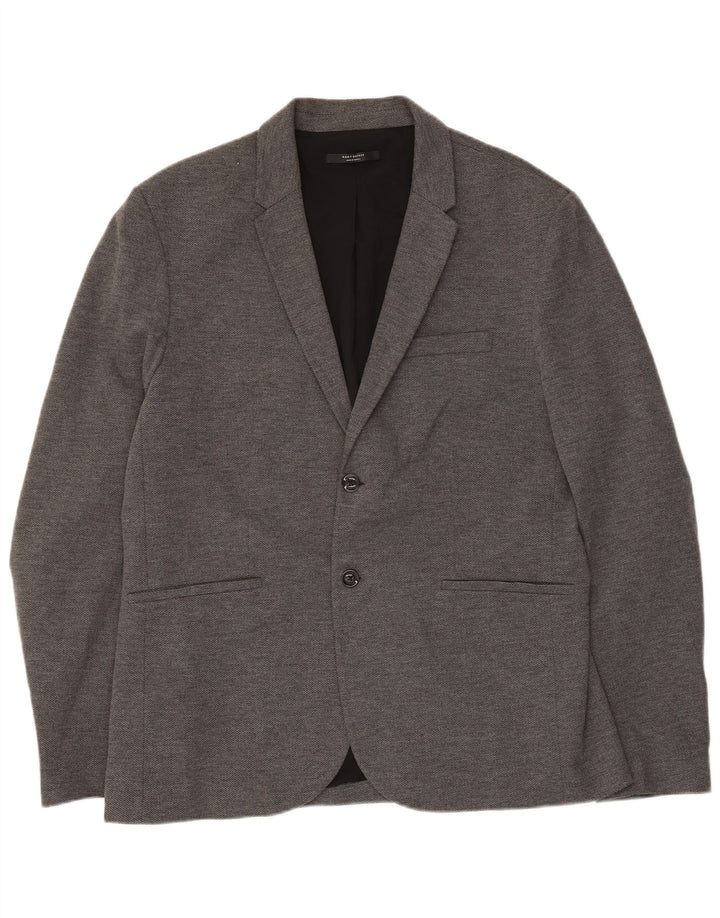 Vintage Mens 2 Button Blazer Jacket UK 38 Medium Grey Cotton