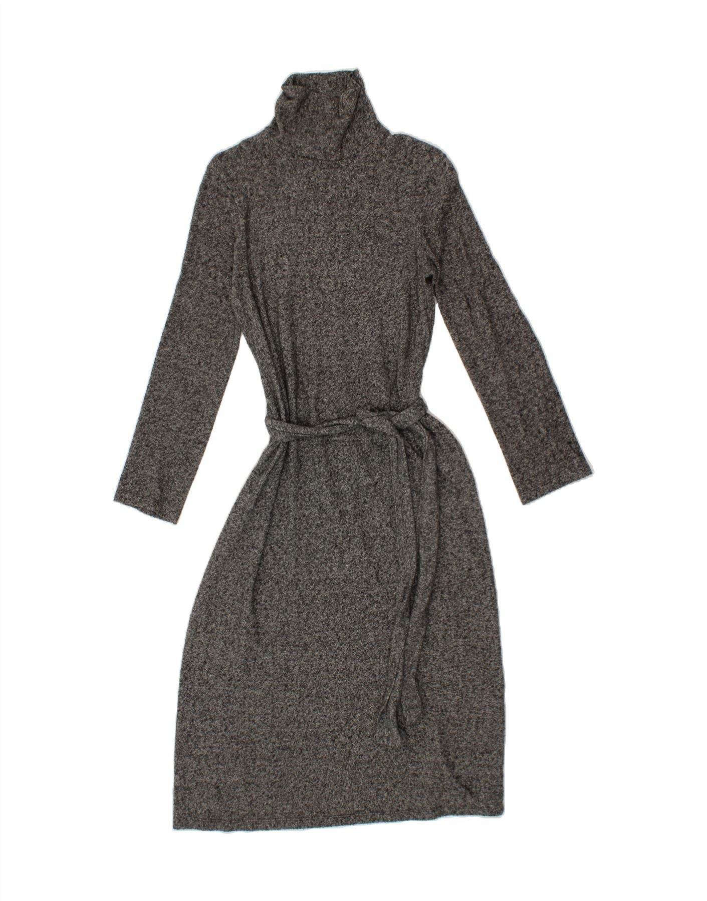 ZARA Womens Roll Neck Jumper Dress UK 10 Small Grey Polyester
