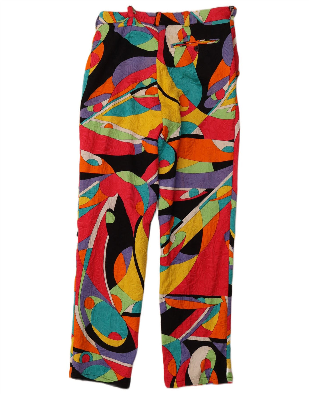 VINTAGE Womens High Waist Chino Trousers IT 46 Large W30 L28 Multicoloured