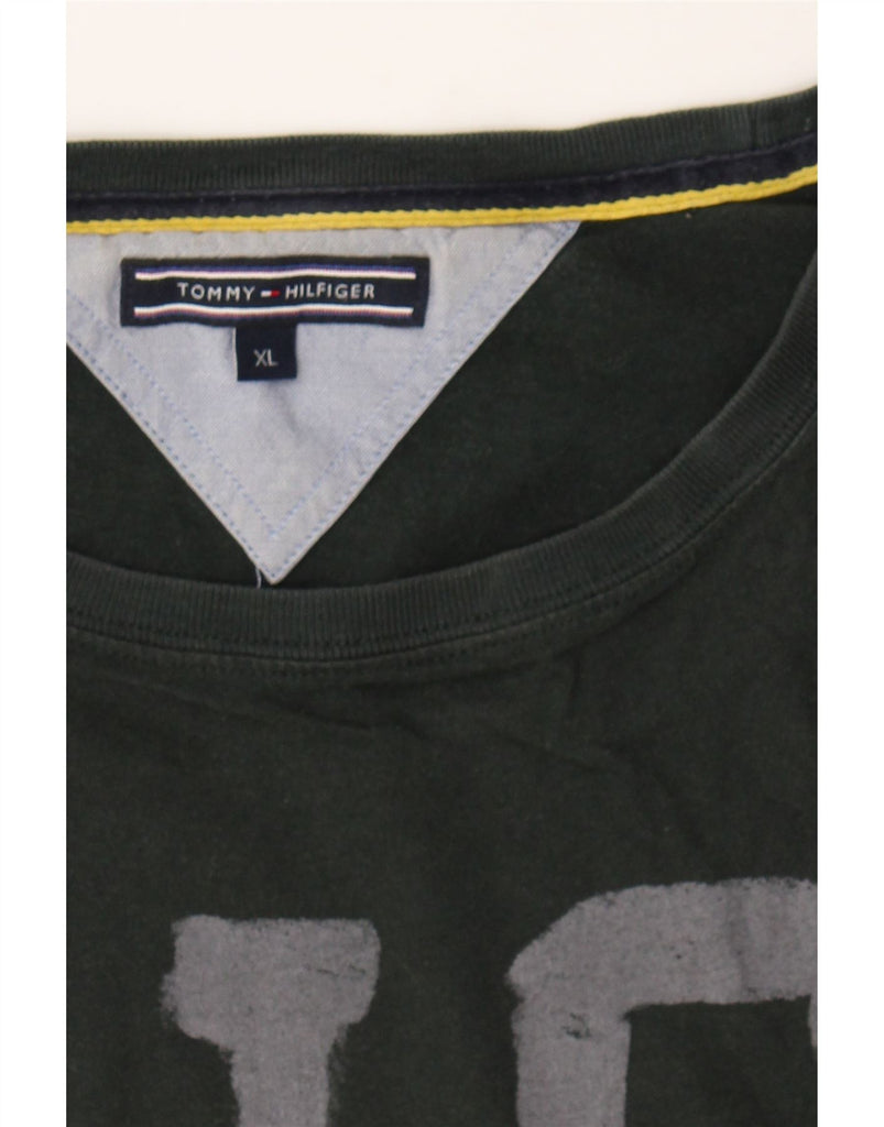 TOMMY HILFIGER Womens Graphic T-Shirt Top UK 18 XL Green Vintage Tommy Hilfiger and Second-Hand Tommy Hilfiger from Messina Hembry 