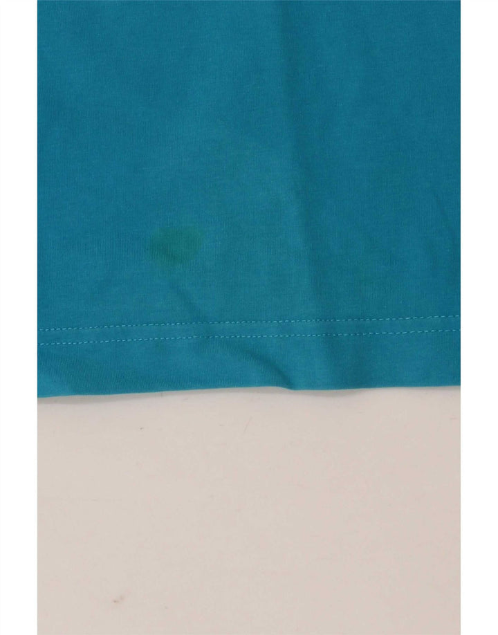 Adidas Womens T-Shirt Top UK 12 Medium Blue Cotton
