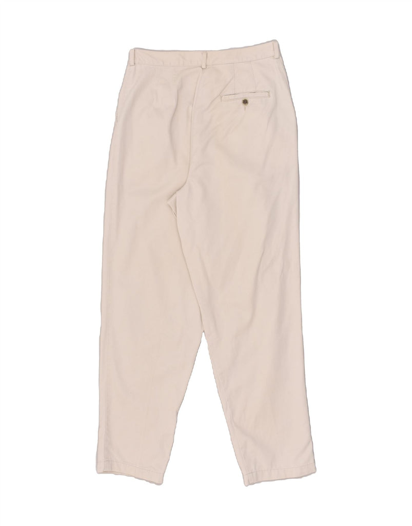 L.L.BEAN Womens High Waist Chino Trousers US 12 Large W30 L30 Off White | Vintage L.L.Bean | Thrift | Second-Hand L.L.Bean | Used Clothing | Messina Hembry 