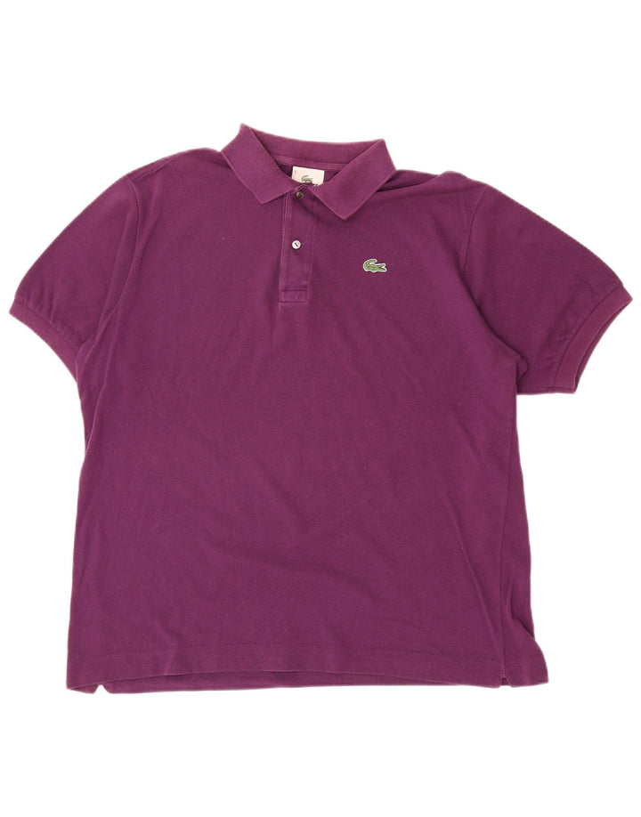 LACOSTE Mens Polo Shirt Size 5 Large Maroon Cotton