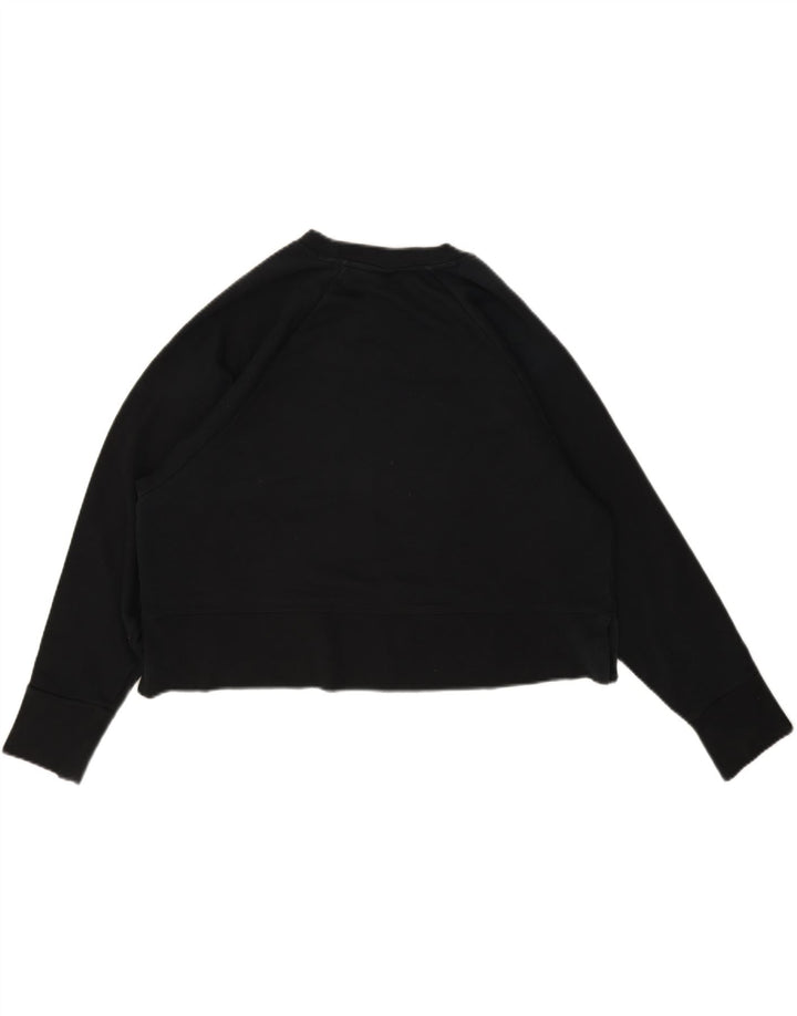 Nike Womens Dri Fit Crop Oversized Sweatshirt Jumper UK 16 Large Black