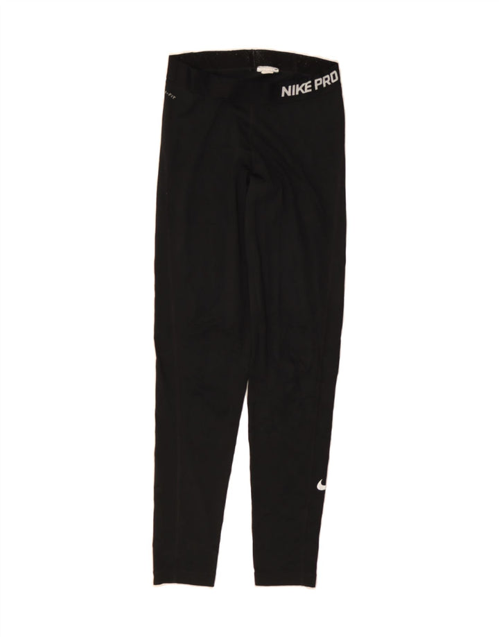 NIKE Womens Graphic Leggings UK 14 Medium  Black Vintage Nike and Second-Hand Nike from Messina Hembry 