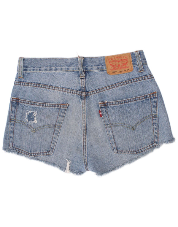 Levi's Girls 550 Denim Shorts 15-16 Years W26 Blue Cotton