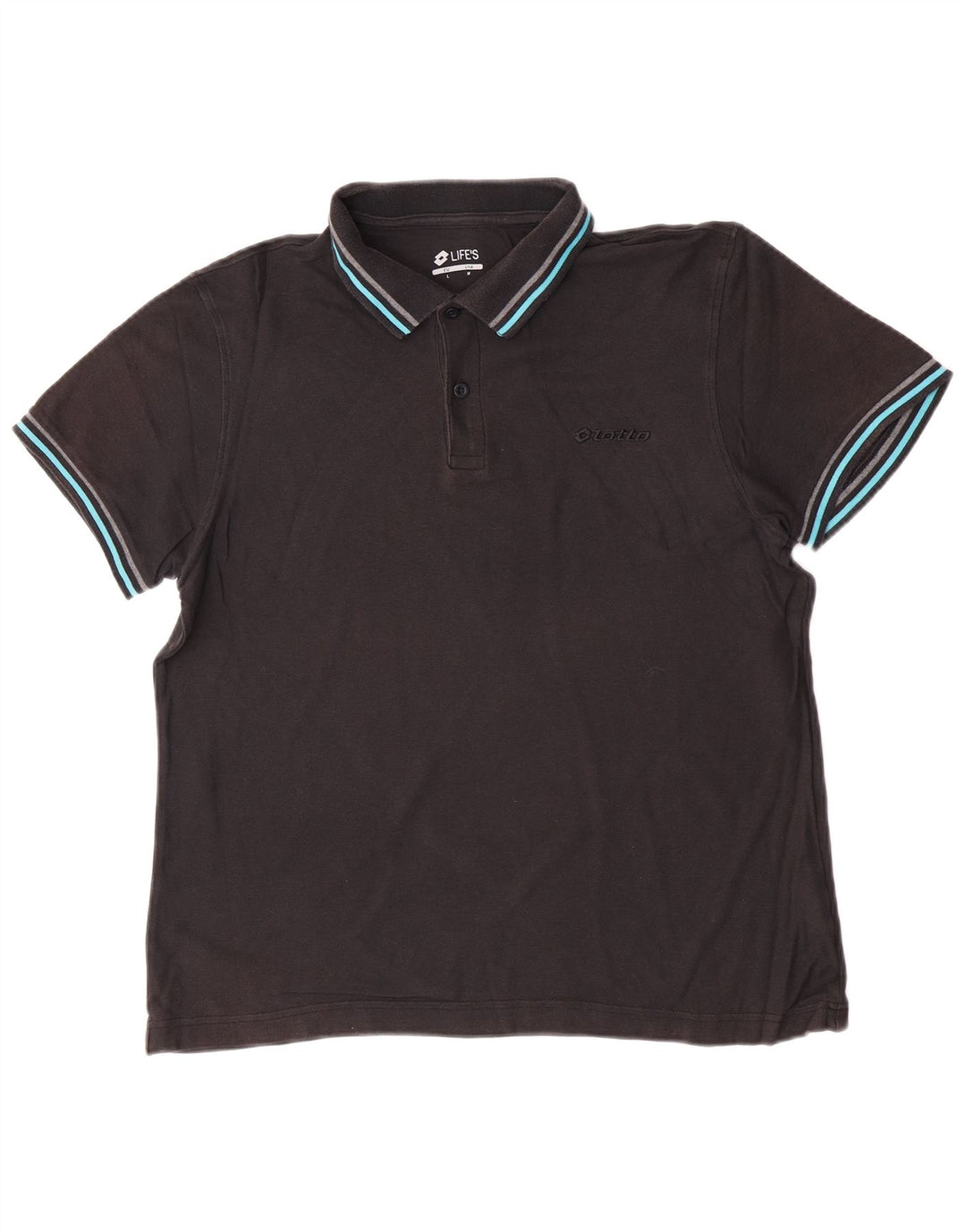 Lotto Mens Polo Shirt Medium Black Cotton