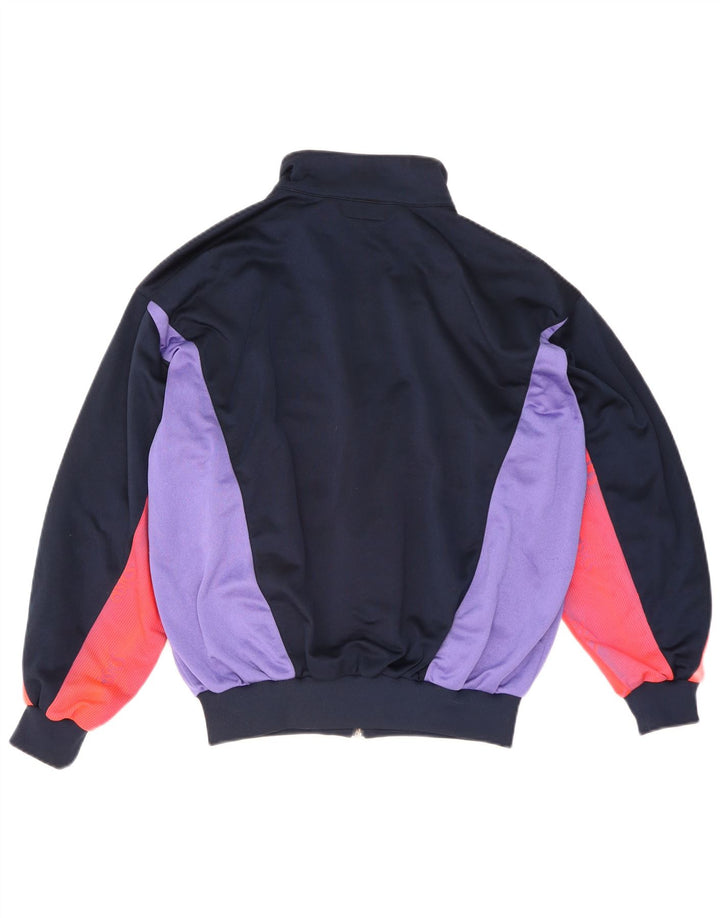 ASICS Mens Graphic Tracksuit Top Jacket IT 50 Medium Navy Blue Colourblock