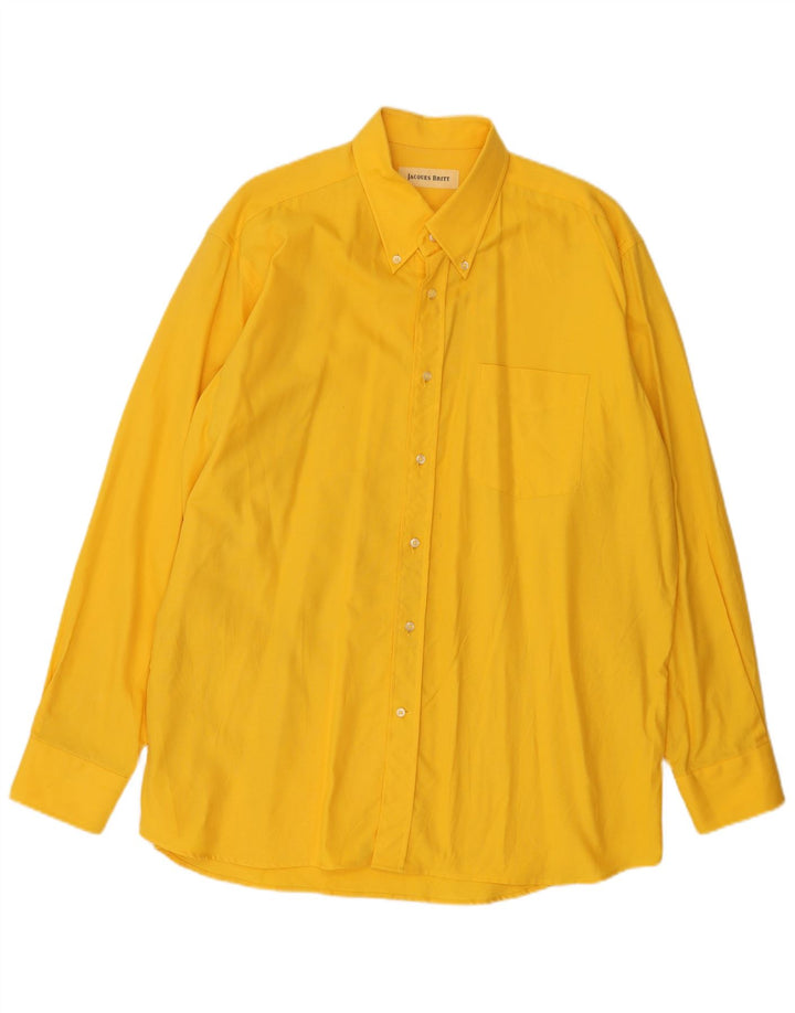Jacque Britt Mens Shirt Size 44 XL Yellow Cotton