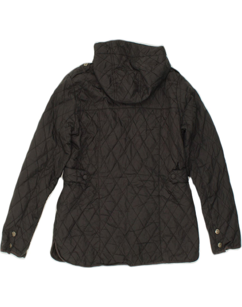 CREW CLOTHING Womens Hooded Quilted Utility Jacket UK 12 Medium  Black | Vintage Crew Clothing | Thrift | Second-Hand Crew Clothing | Used Clothing | Messina Hembry 