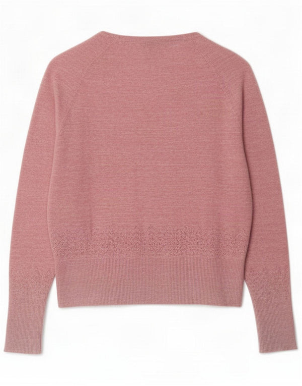 Weird Fish Womens Cardigan Sweater UK 12 Medium Pink Cotton