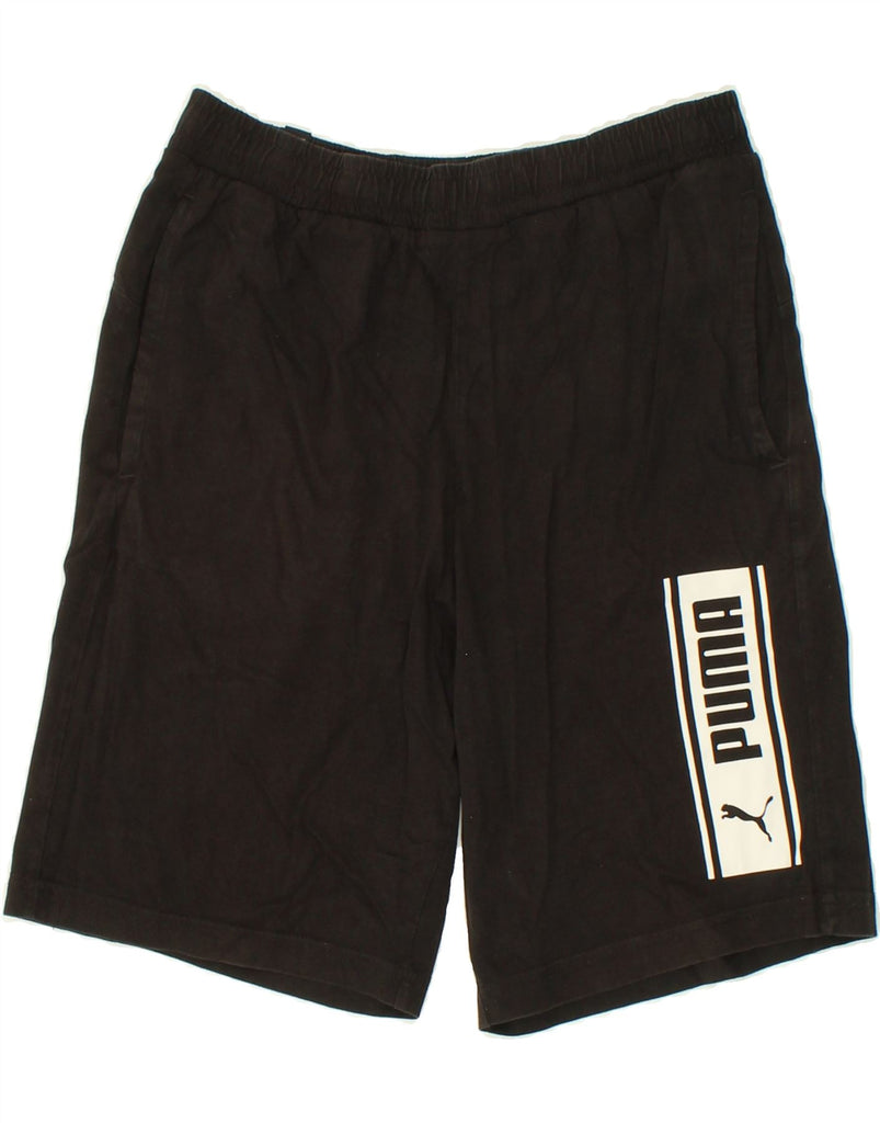 PUMA Mens Graphic Sport Shorts Small Black | Vintage Puma | Thrift | Second-Hand Puma | Used Clothing | Messina Hembry 