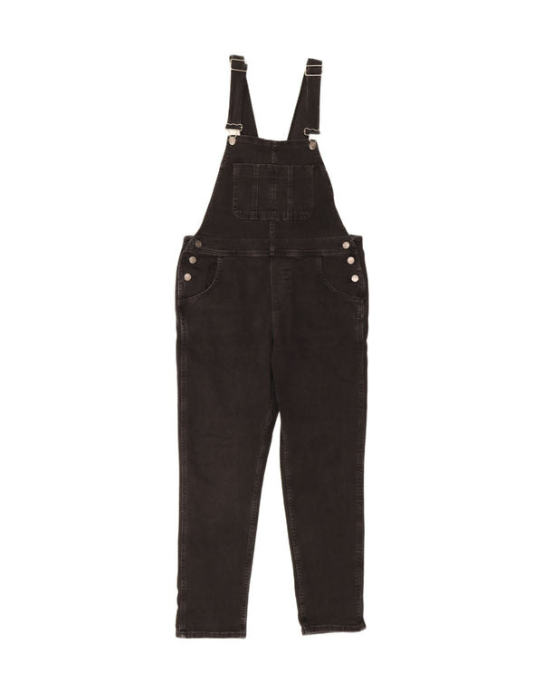 Fat Face Womens Dungarees Slim Jeans UK 12 Medium W36 L27 Black Cotton