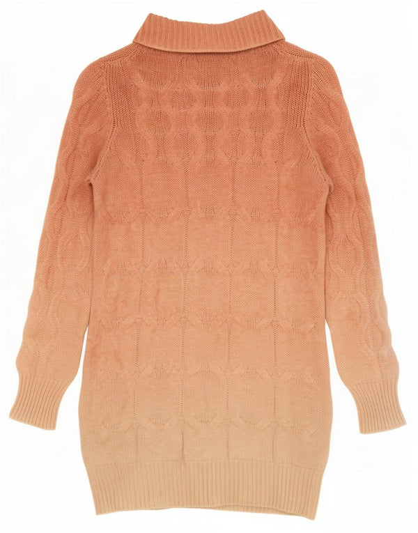 Blumelange Womens Roll Neck Jumper Sweater UK 10 Small Pink Colourblock