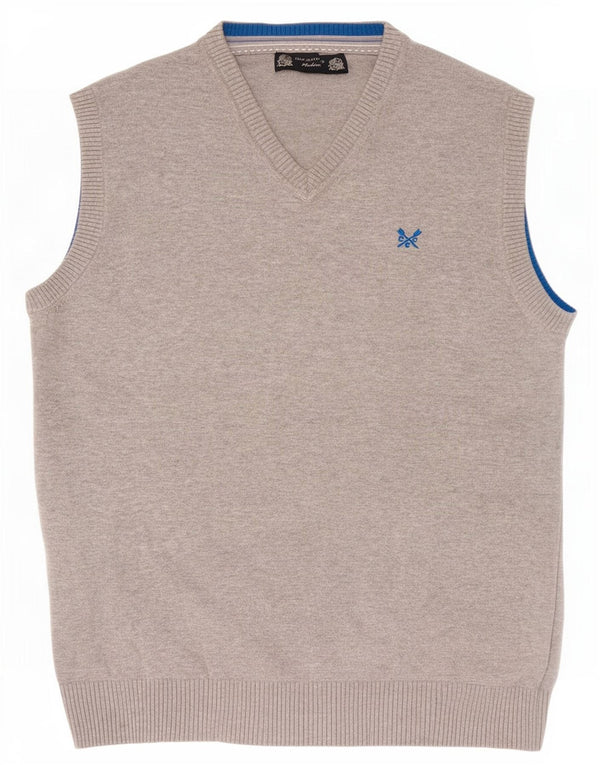 Crew Clothing Mens Vest Tank Top Medium Grey Cotton