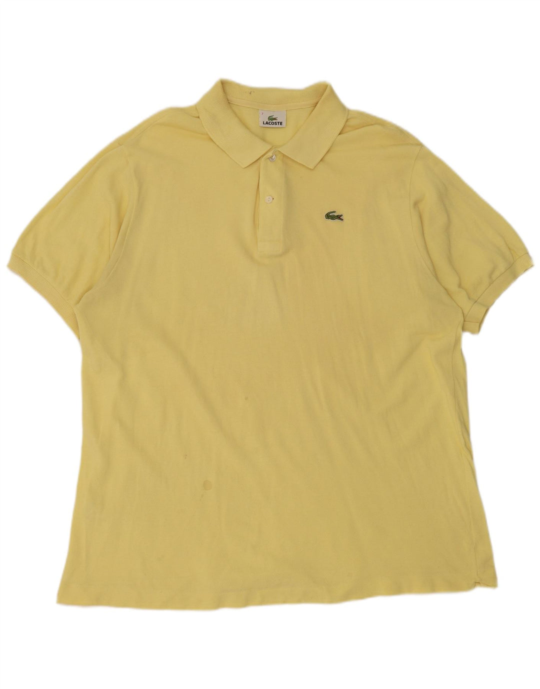 Lacoste Mens Polo Shirt Size 7 2XL Yellow Cotton