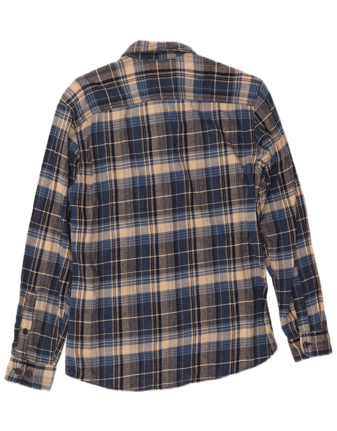 JACK & JONES Mens Flannel Shirt Small Blue Check Cotton
