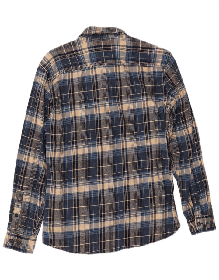 JACK & JONES Mens Flannel Shirt Small Blue Check Cotton