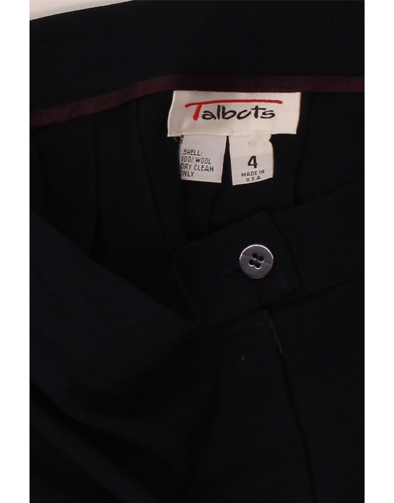 TALBOTS Womens Pleated Skirt US 4 Small W28 Navy Blue Wool Vintage Talbots and Second-Hand Talbots from Messina Hembry 