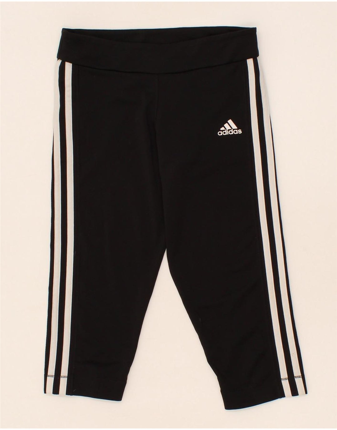ADIDAS Girls Climacool Capri Leggings 11-12 Years Black Polyester Vintage Adidas and Second-Hand Adidas from Messina Hembry 