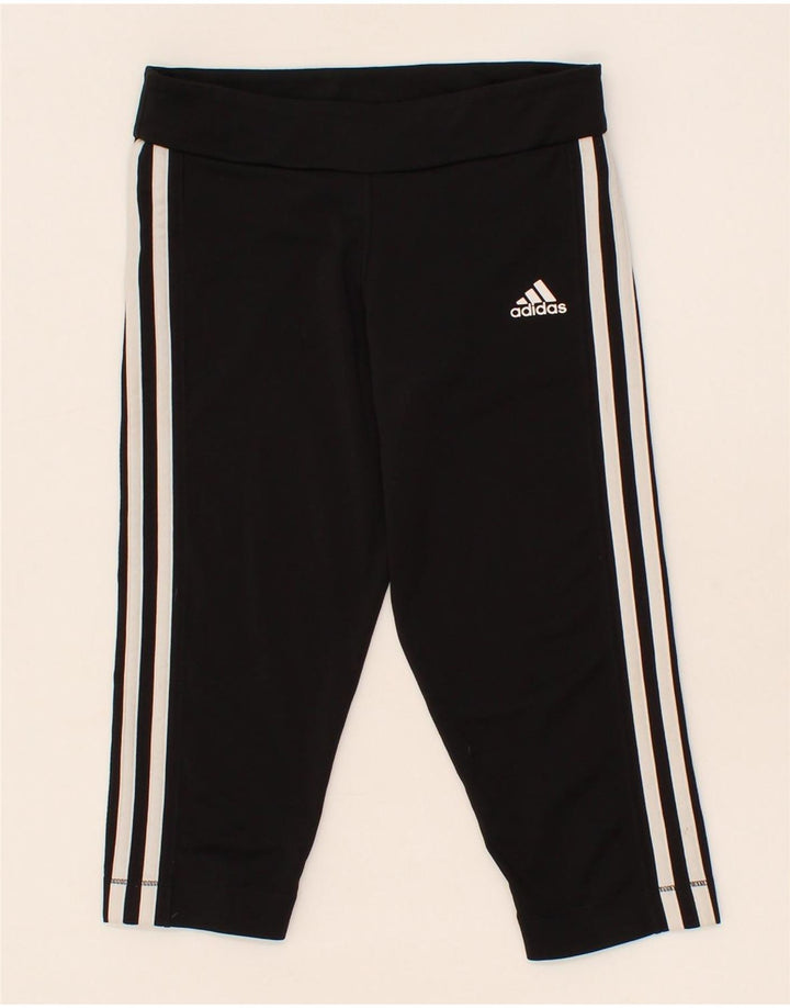 ADIDAS Girls Climacool Capri Leggings 11-12 Years Black Polyester Vintage Adidas and Second-Hand Adidas from Messina Hembry 
