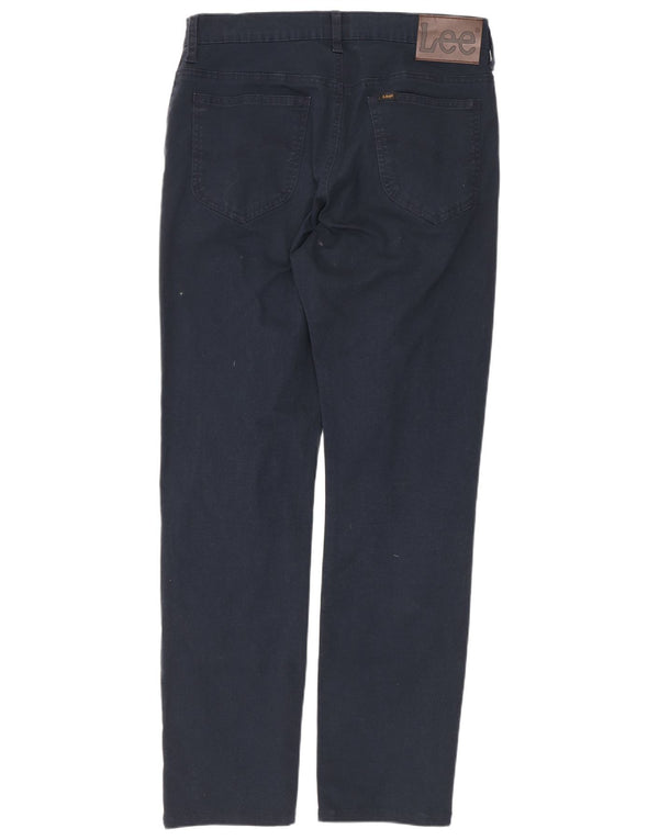 Lee Womens Rider Straight Casual Trousers W30 L30 Navy Blue Cotton
