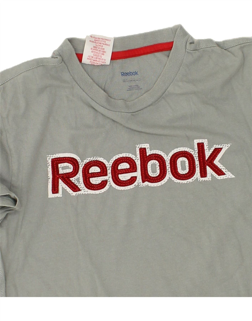 REEBOK Boys Graphic T-Shirt Top 11-12 Years Grey Cotton | Vintage Reebok | Thrift | Second-Hand Reebok | Used Clothing | Messina Hembry 