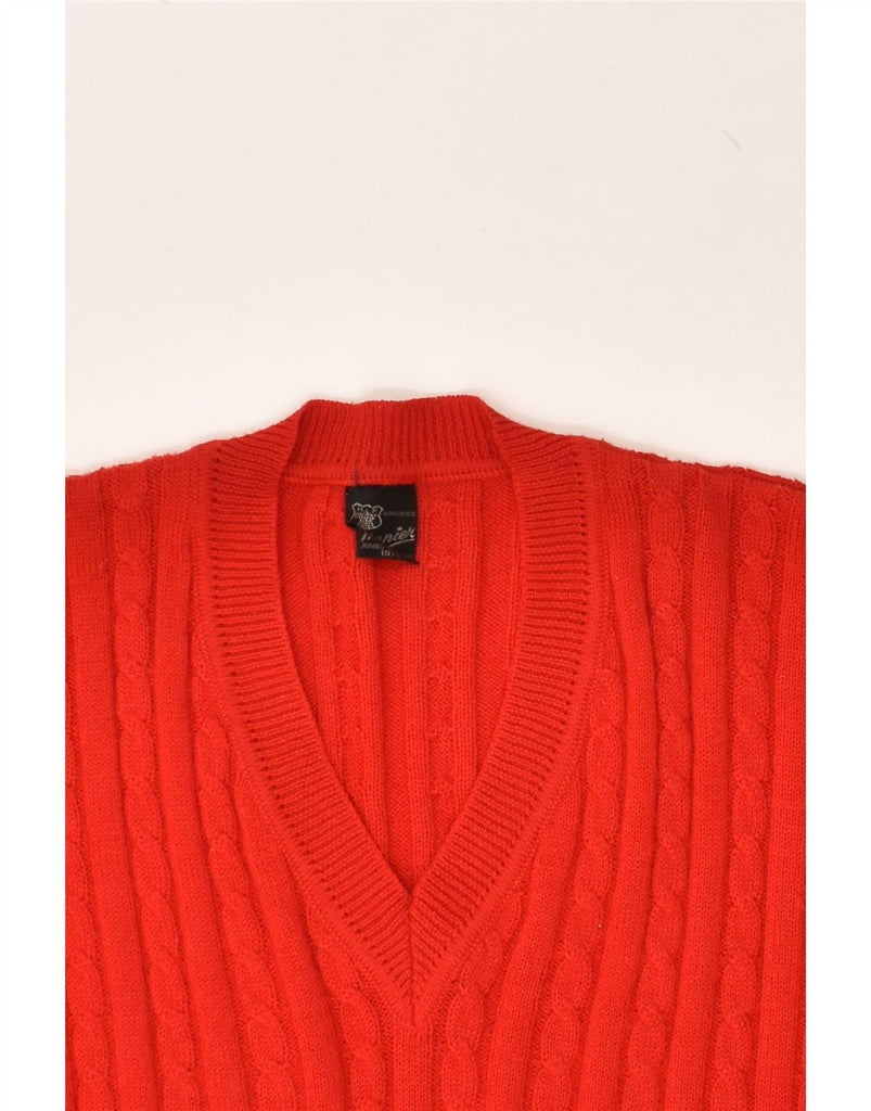 MAPIER Womens V-Neck Jumper Sweater UK 16 Large Red Wool | Vintage Mapier | Thrift | Second-Hand Mapier | Used Clothing | Messina Hembry 