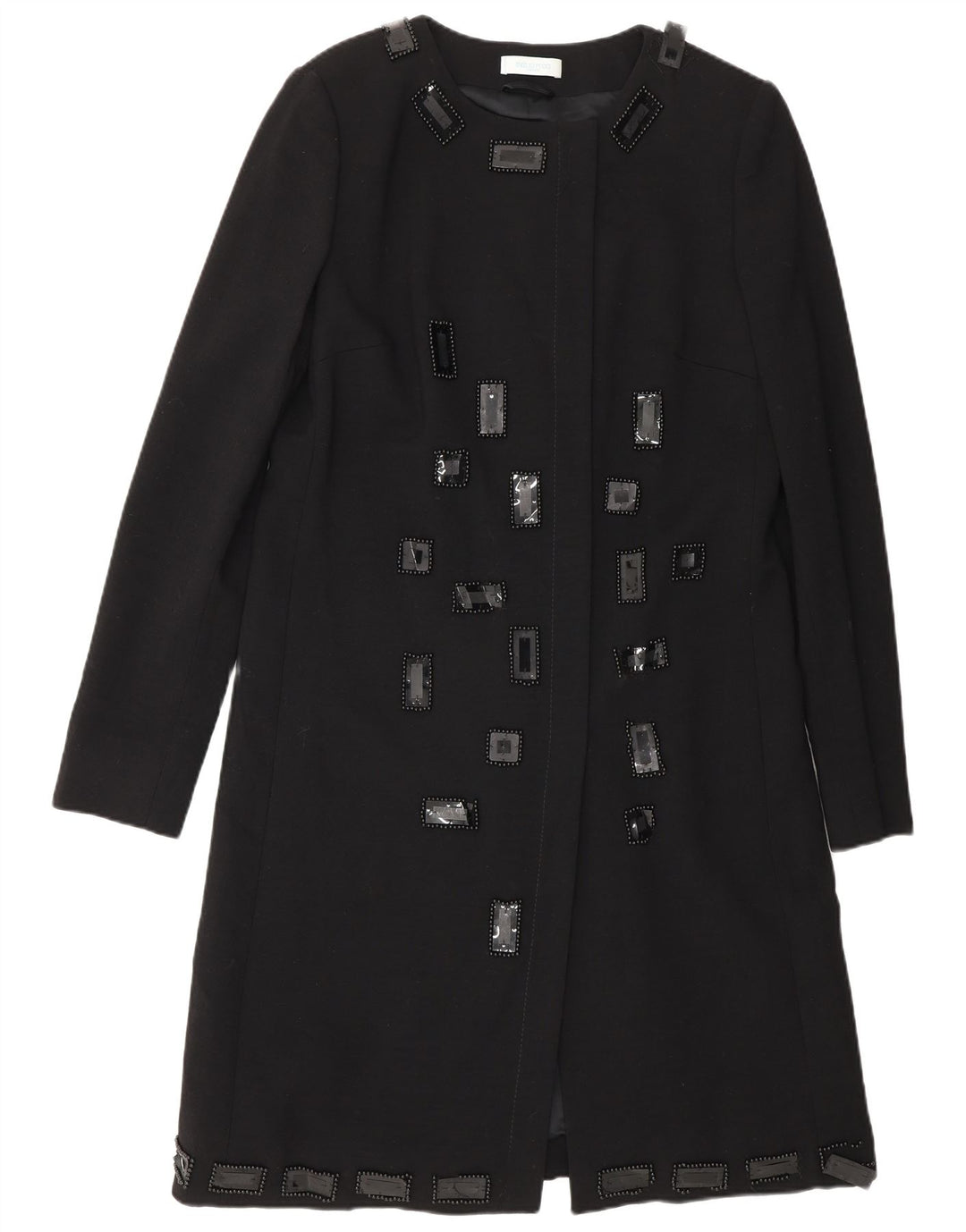 Emilio Pucci Womens Longline Blazer Jacket UK 14 Medium Black Virgin Wool