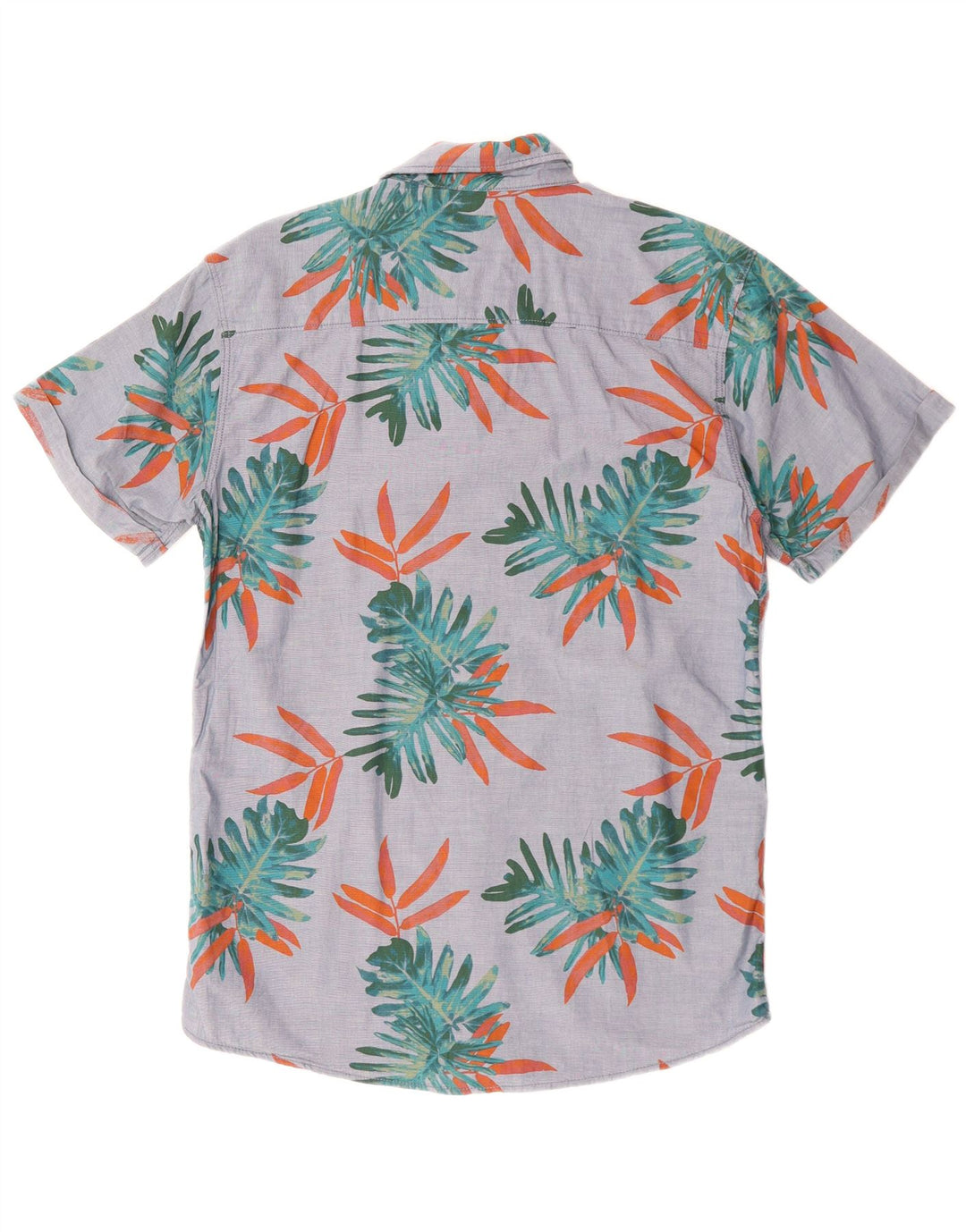 JACK & JONES Mens Short Sleeve Shirt Medium Grey Floral Cotton