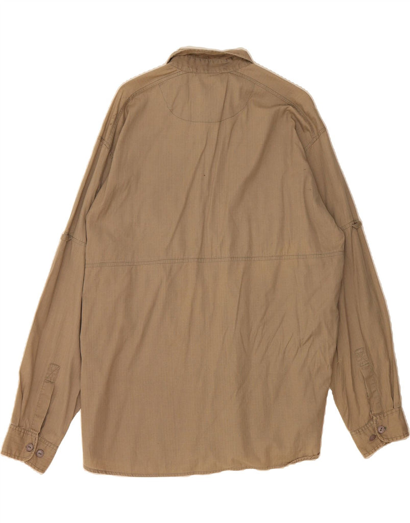 SAVVY Mens Shirt Size 45/46 2XL Brown Cotton Vintage Savvy and Second-Hand Savvy from Messina Hembry 