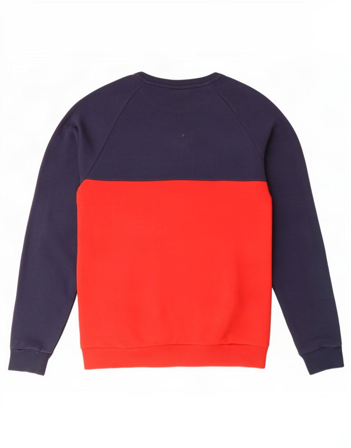 Fila Mens Sweatshirt Jumper Medium Navy Blue Colourblock Cotton