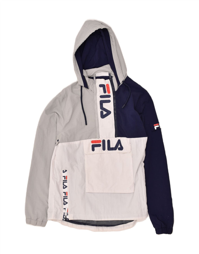 FILA Womens Graphic Hooded Anorak Jacket UK 10 Small Multicoloured | Vintage Fila | Thrift | Second-Hand Fila | Used Clothing | Messina Hembry 