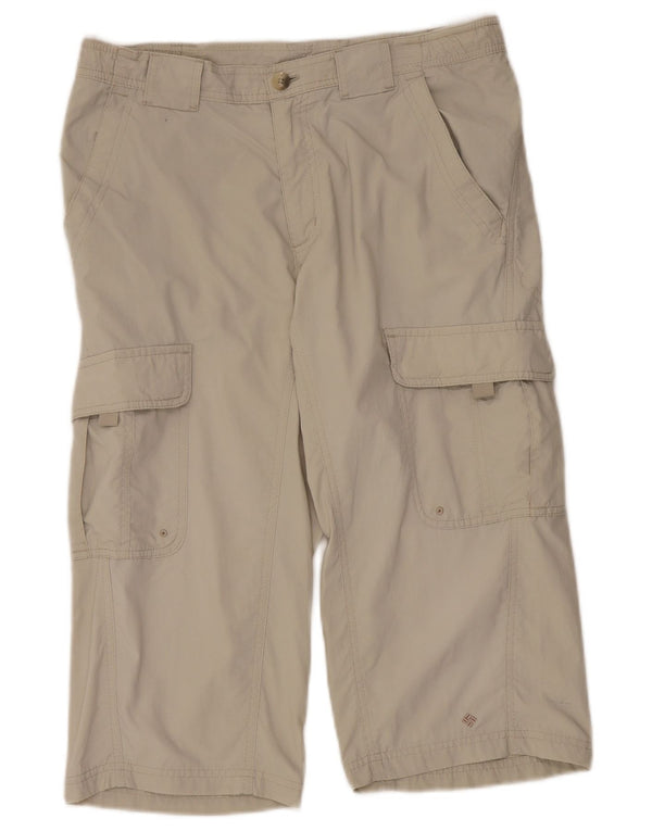 Columbia Mens Omni-Wick Workwear Cargo Bermuda Shorts Small Beige Sports