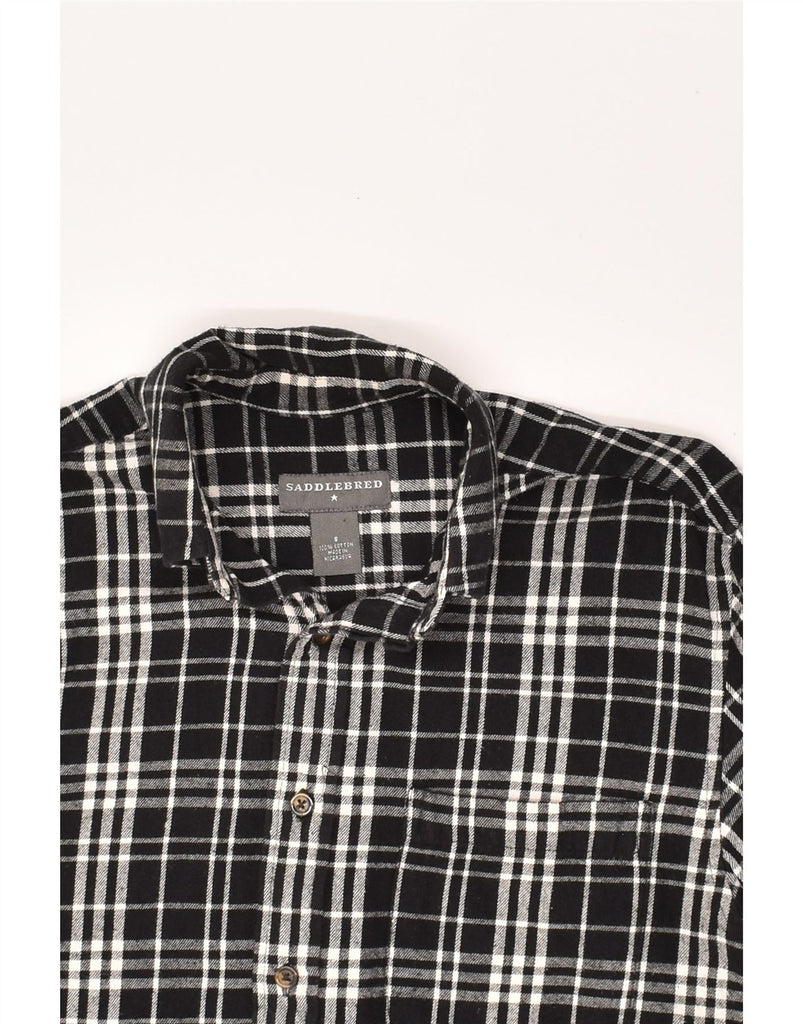 SADDLEBREED Mens Flannel Shirt Small Black Check Cotton | Vintage Saddlebreed | Thrift | Second-Hand Saddlebreed | Used Clothing | Messina Hembry 